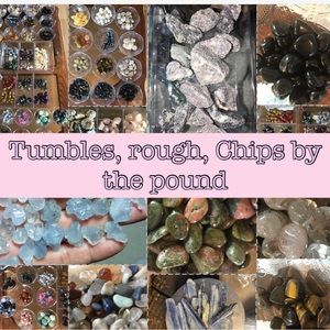 One pound of Crystal pocket stones, hearts, tumbles, spheres, rough and more!